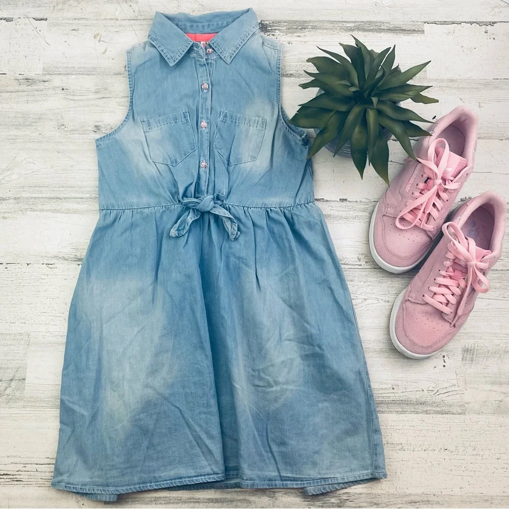 Girls sleeveless denim dress